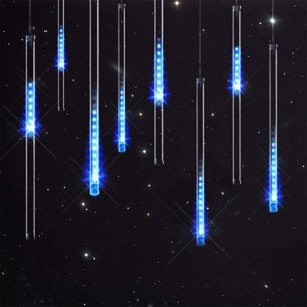 Instalatie cu efect de turturi curgatori LED, efect de ninsoare, albastru