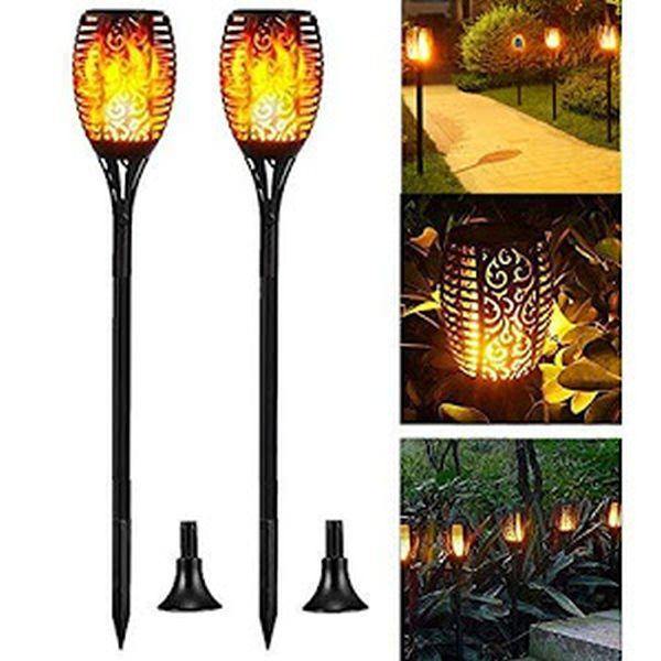 Set 8 x Lampa solara tip torta cu efect flacara 51.5 cm
