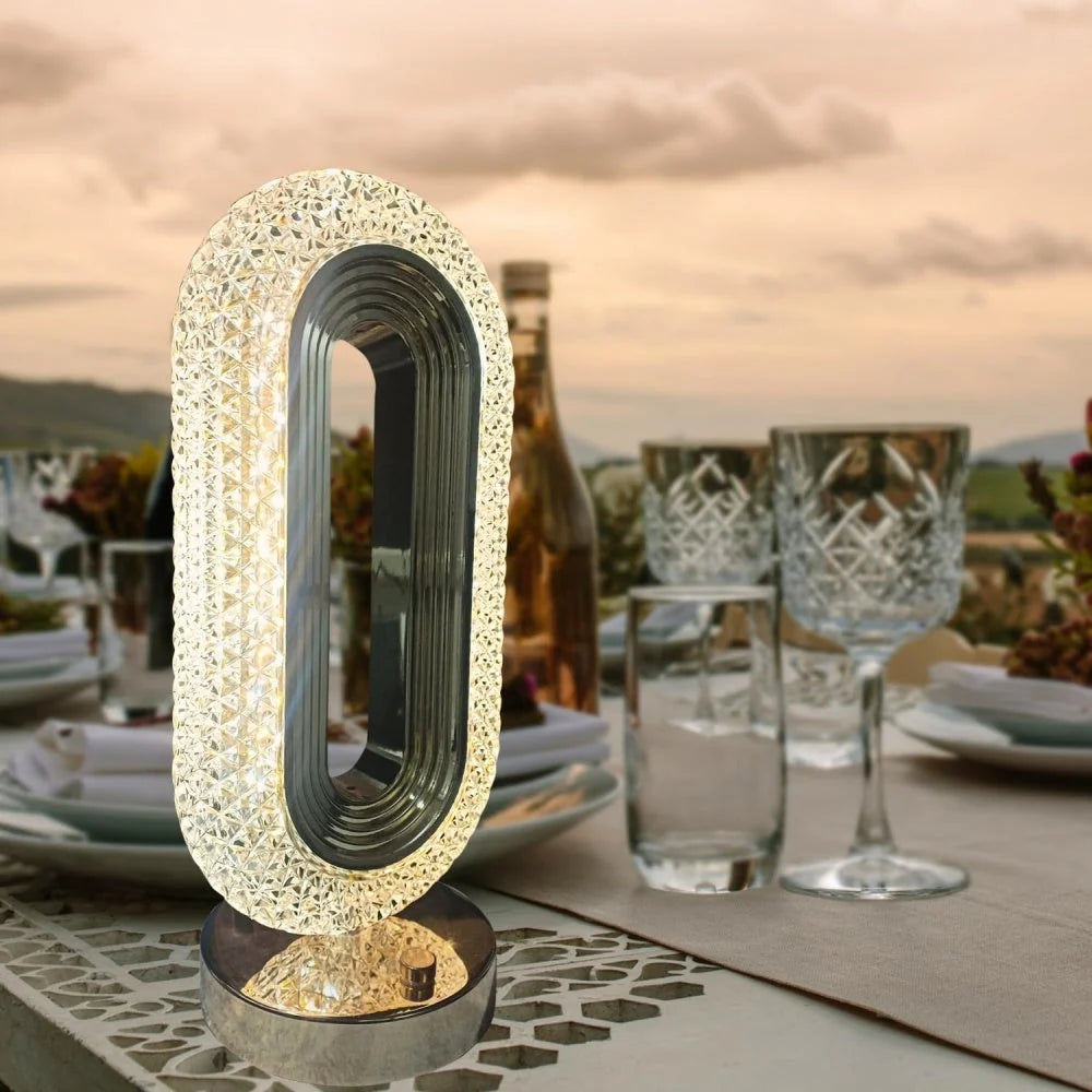 Set 2 x Lampa Diamond Crystal LED cu 3 temperaturi de culoare, alb rece, alb cald, neutru, culoare auriu