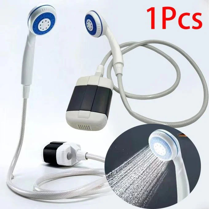 Dus portabil de camping cu robinet incorporat, acumulator USB, pentru exterior si interior