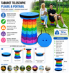 Set 1+1 taburet pliabil telescopic portabil, reglabil pe inaltime, pentru camping si exterior