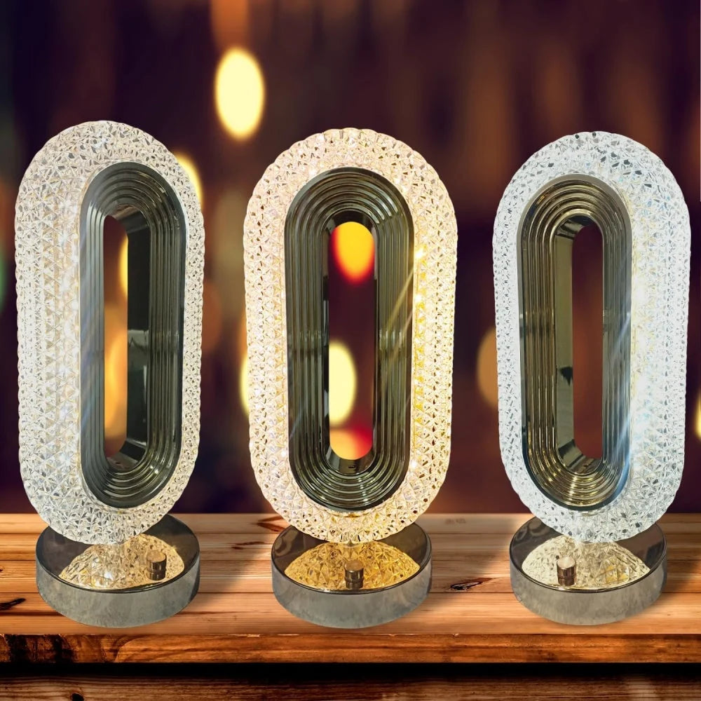 Set 2 x Lampa Diamond Crystal LED cu 3 temperaturi de culoare, alb rece, alb cald, neutru, culoare auriu