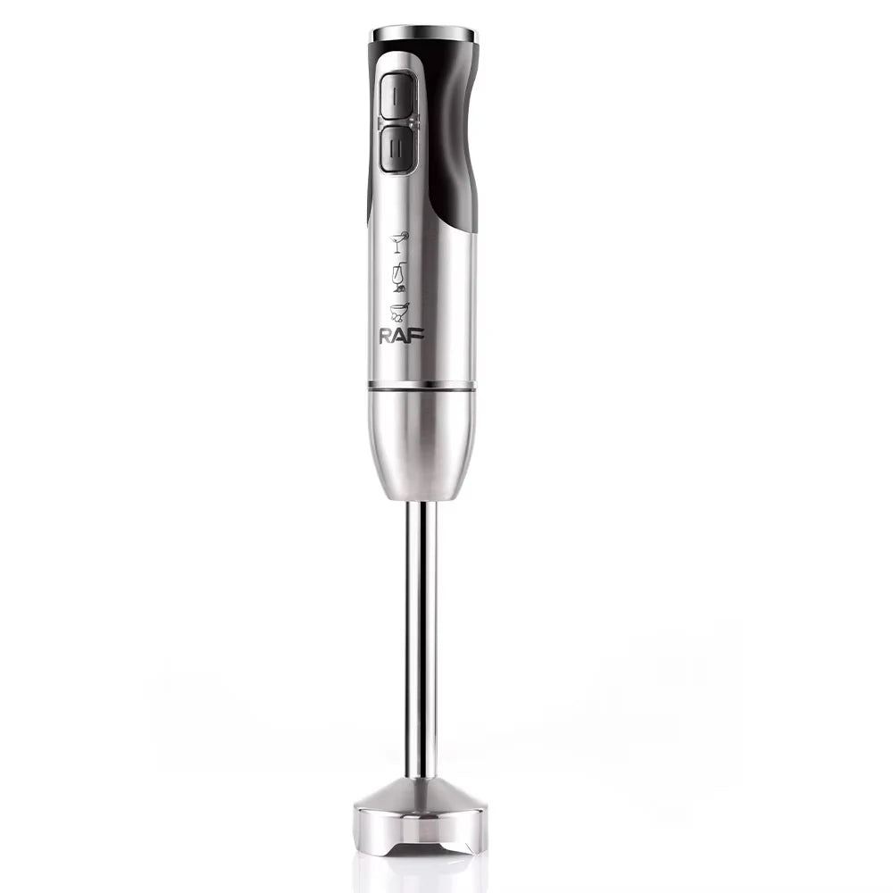 Blender RAF R3006, 1600W, recipient de 500ml, vas de 600ml si tel, 2 viteze, 38.7cm, negru-argintiu