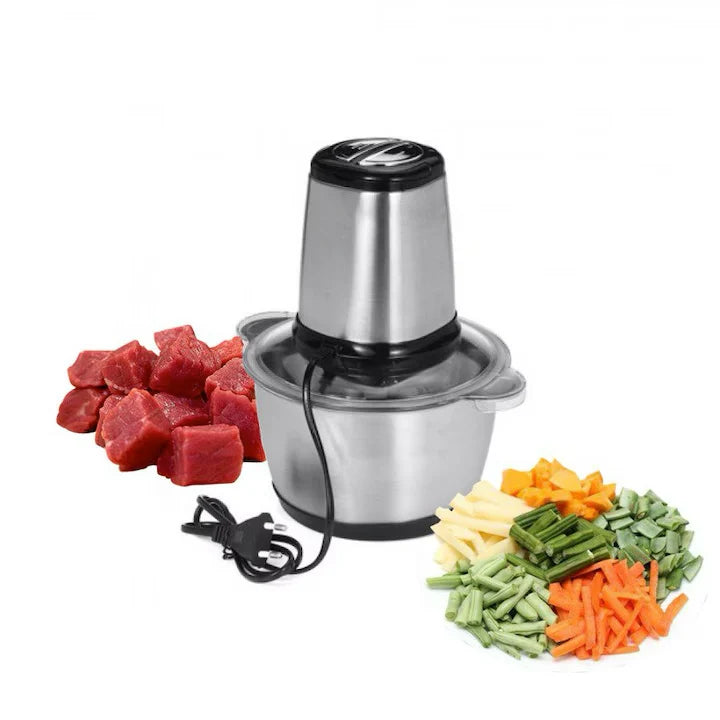 Tocător Electric din Inox 2L + Set 5 Lavete din Microfibră