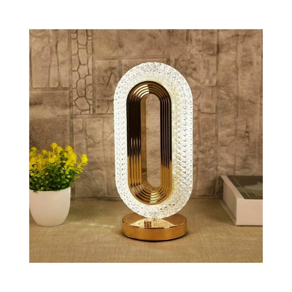 Set 2 x Lampa Diamond Crystal LED cu 3 temperaturi de culoare, alb rece, alb cald, neutru, culoare auriu