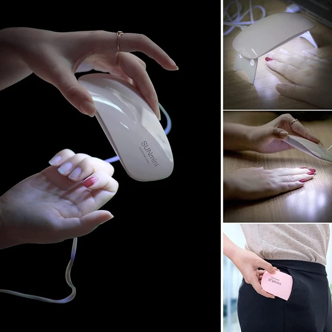 Organizator pentru cosmetice, cu sertare, incapator + Mini lampa UV pentru unghii CADOU