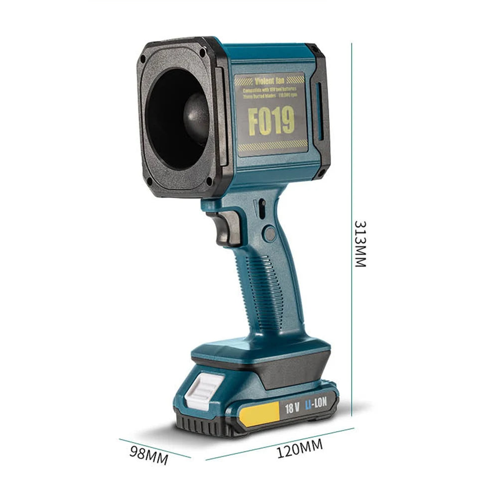 Suflantă Turbo Jet 1000W, Portabila, Viteză Reglabilă, Fără Fir, 45m/s