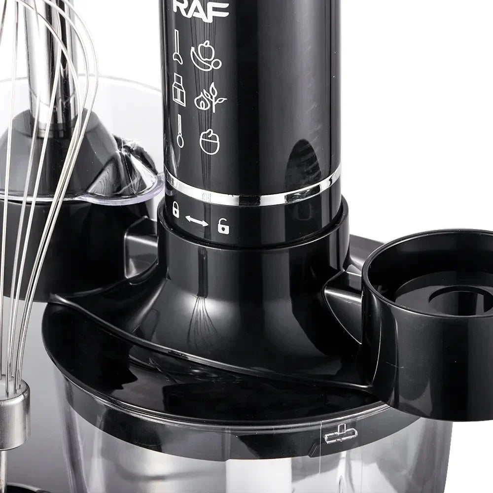 Blender RAF R3010, 4 in 1, 1600W, cu recipient de 500ml, de 600 ml si tel, lame din otel, 41 cm, negru-argintiu