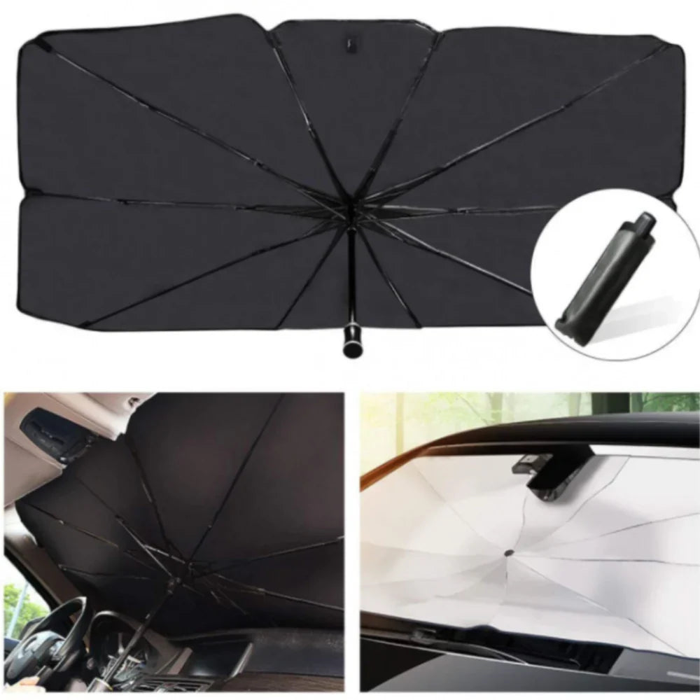 Pachet Saltea gonflabila pentru masina + Parasolar pliabil tip umbrela pentru parbrizul masinii