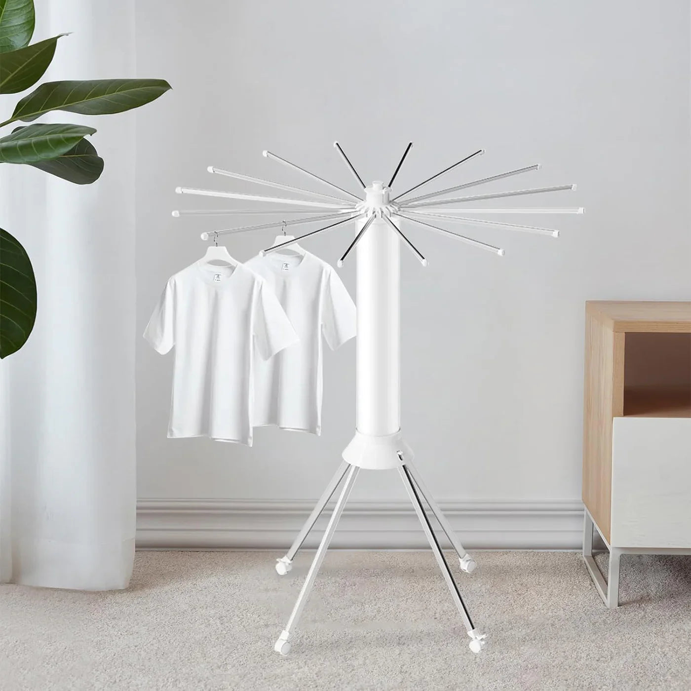 Uscator de Rufe Tip Caracatita, cu Roti si Brate Metalice, Compact si Reglabil