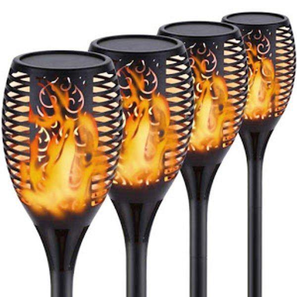 Set 8 x Lampa solara tip torta cu efect flacara 51.5 cm