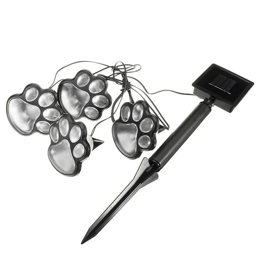 Set 8 Lampi Solare Led Tip Amprenta Labuta de Caine cu Infigere in Gazon