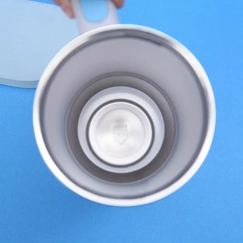 Termos pentru masina, 1200 ml, cu maner si pai, din otel inoxidabil 304