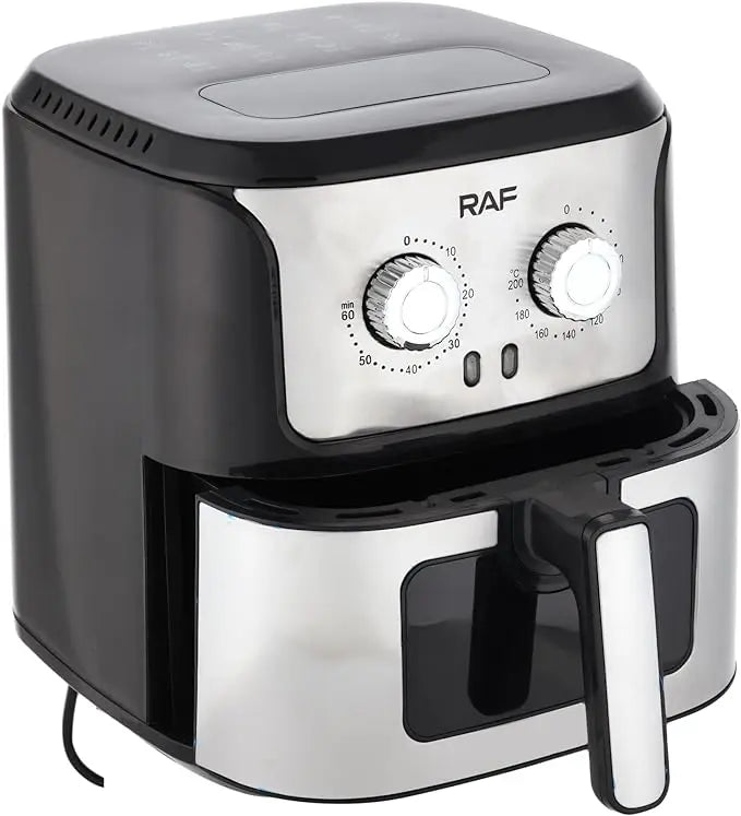 Air Fryer RAF-5329 - Friteuză cu aer cald, fără ulei, 6.8L, 1600W, Finisaj metalic