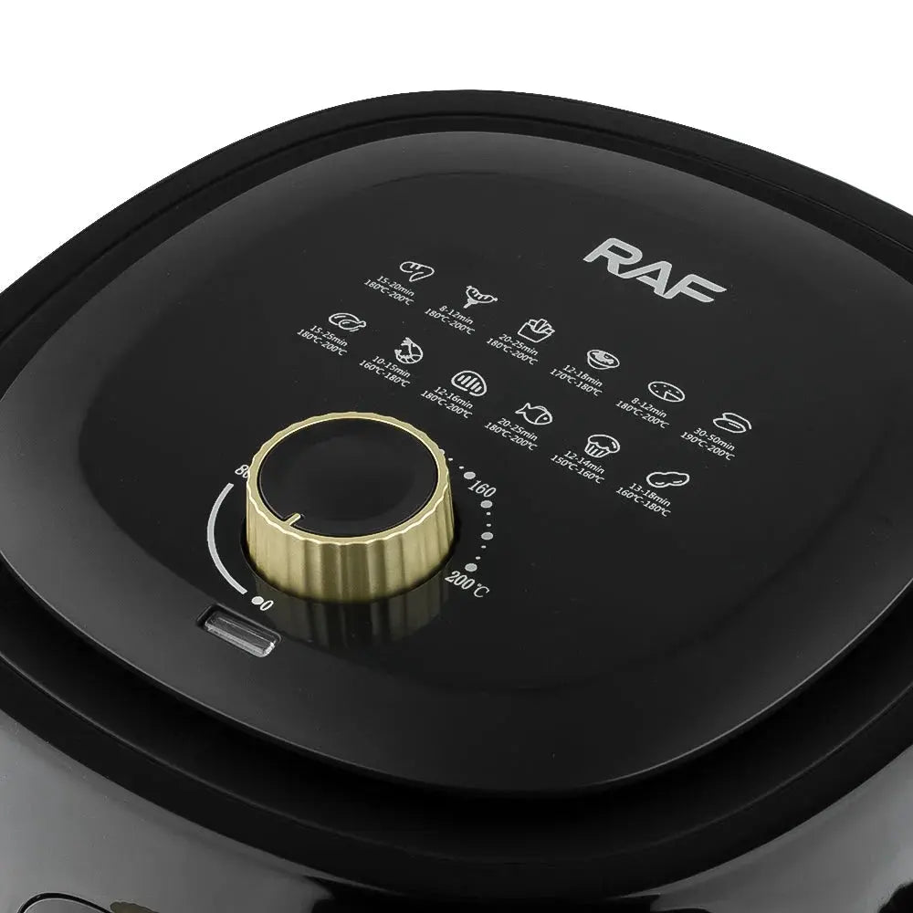 Air Fryer RAF-5332B - Friteuză cu Aer Cald, Capacitate 6L, 2400W, Negru