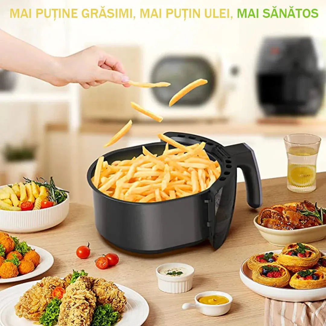 Air Fryer RAF-5332B - Friteuză cu Aer Cald, Capacitate 6L, 2400W, Negru