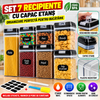 Set 7 recipiente depozitare cu capac etanș, organizare perfectă pentru bucătărie