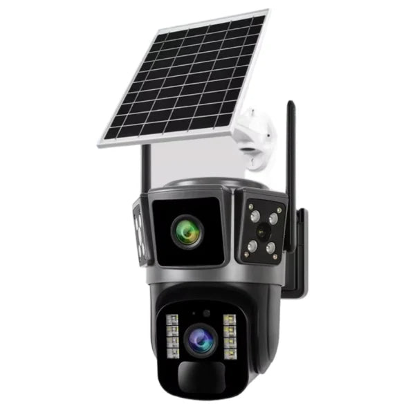 Camera Supraveghere 4G cu Panou Solar - Dubla Lentila 360°, Full HD, Viziune Nocturna Color + Card 32GB
