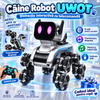 Câine Robot UWOT cu Telecomandă, 8 Roți, Cascadorii, Transformare, Muzică și Lumini LED, USB, 16x25x17 cm