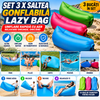 Set 3 x Saltea gonflabila Lazy Bag umflare cu aer