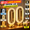 Set 2 x Lampa Diamond Crystal LED cu 3 temperaturi de culoare, alb rece, alb cald, neutru, culoare auriu