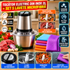 Tocător Electric din Inox 2L + Set 5 Lavete din Microfibră