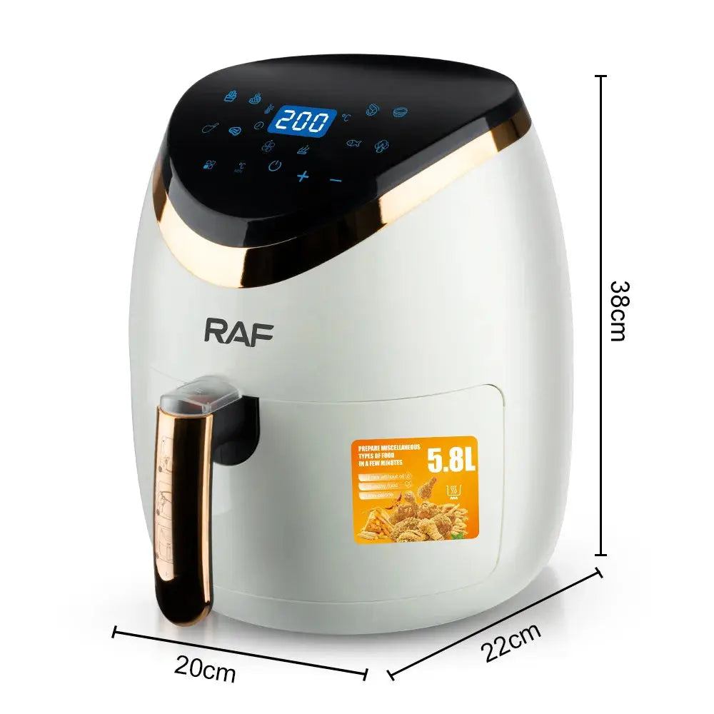 Friteuză Electrică cu Aer Cald RAF R.5234, 2400W, 6.0L, panou tactil, negru