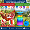 Hamac dublu bumbac cu bara de lemn + Scaun pliabil portabil, retractabil, telescopic, pentru exterior CADOU