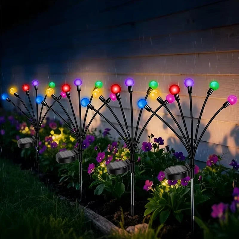 Set 4 x Lampa Solara LED Tip Bulbi Multicolor pentru Gradina, Decor Exterior, Iluminat Solar Gradina, Rezistente la Apa