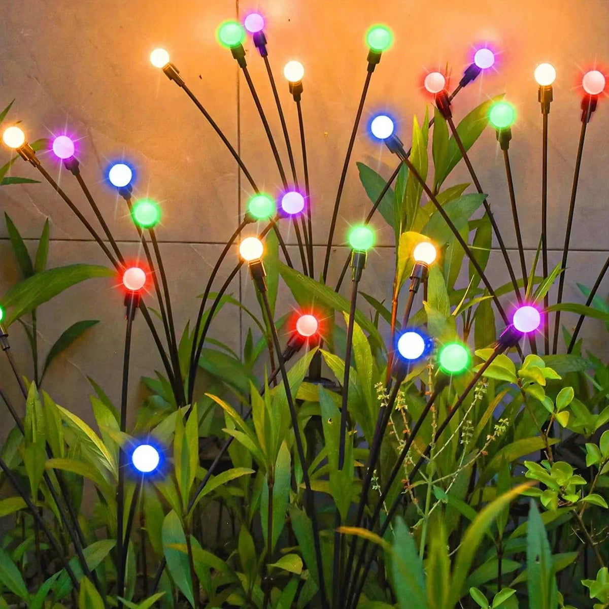 Set 4 x Lampa Solara LED Tip Bulbi Multicolor pentru Gradina, Decor Exterior, Iluminat Solar Gradina, Rezistente la Apa