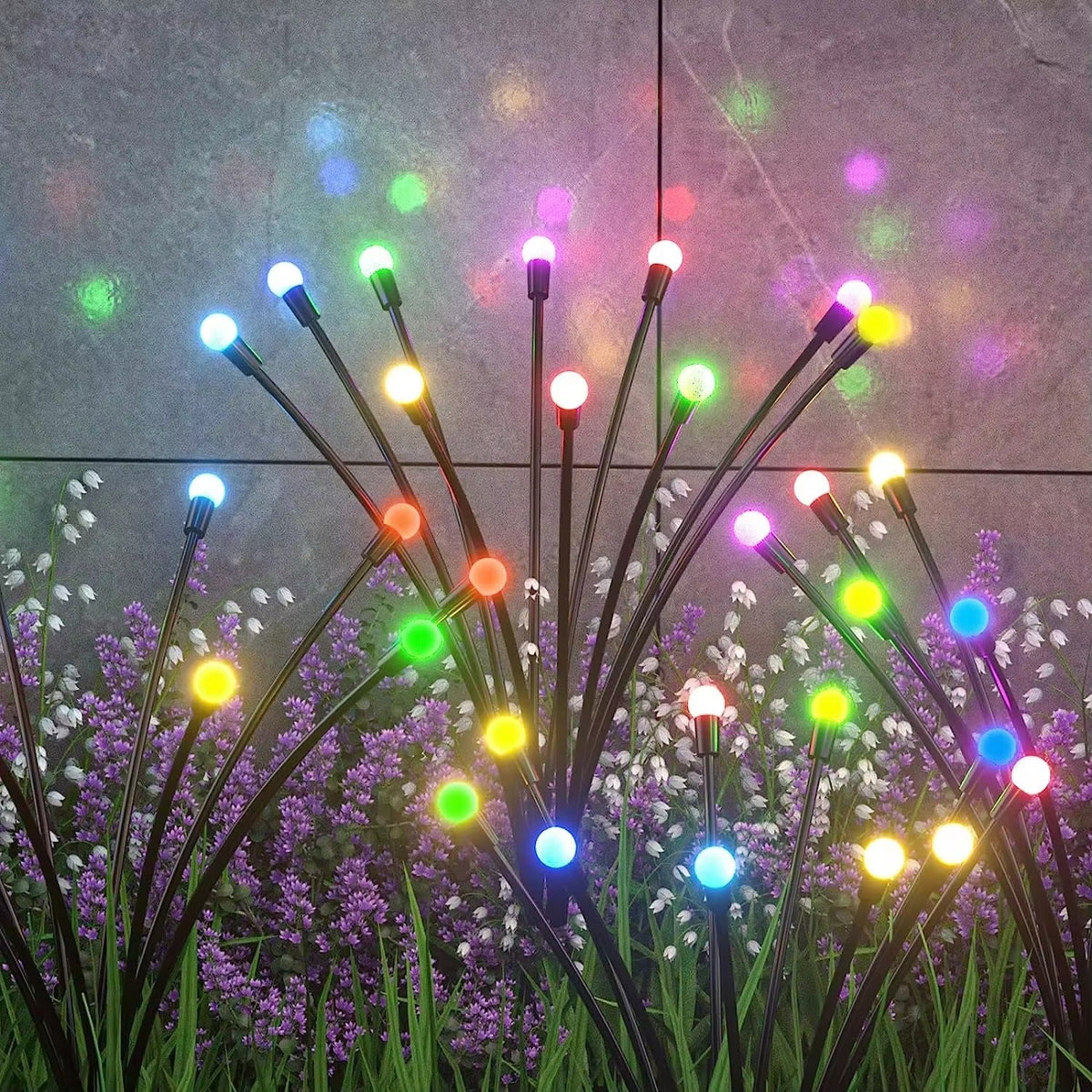 Set 4 x Lampa Solara LED Tip Bulbi Multicolor pentru Gradina, Decor Exterior, Iluminat Solar Gradina, Rezistente la Apa