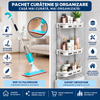 PACHET Mop microfibra cu pulverizare apa + Suport depozitare multifunctional pentru baie, cu 3 polite
