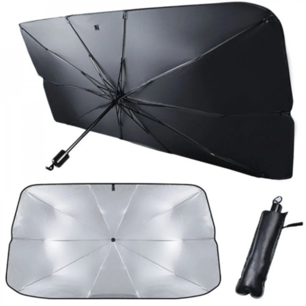 PACHET Lanterna LED, reincarcabila, functie Powerbank, 4 moduri iluminare + Numar de casa cu iluminare LED si alimentare solara + Parasolar pliabil tip umbrela pentru parbrizul masinii