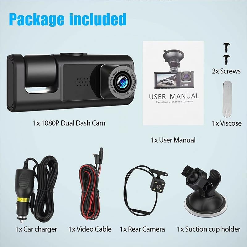 PACHET Camera video marsarier cu infrarosu cu suport numar auto inclus + Cameră Auto de Bord – Înregistrare 4K Ultra HD, Viziune Nocturnă și Monitorizare 24/7