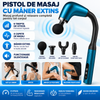Pistol de masaj cu maner extins, 4 capete de masaj, 9 viteze, Aparat Pentru Masaj Premium