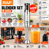 Blender RAF R3006, 1600W, recipient de 500ml, vas de 600ml si tel, 2 viteze, 38.7cm, negru-argintiu