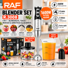 Blender vertical RAF R3008, 1600W, 4 lame din otel, cu recipient de 500ml, de 600ml si tel, negru-argintiu
