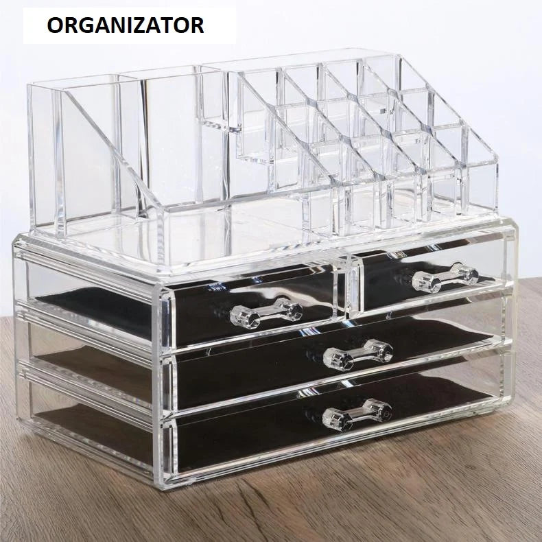 PACHET Razatoare multifunctionala pentru legume, cu 22 de accesorii + Organizator pentru cosmetice, cu sertare, incapator