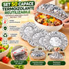 Set 50 Capace Termoizolante Reutilizabile, 36 cm, Aluminiu Alimentar, cu Elastic