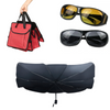 PACHET Organizator geanta pentru portbagaj + Parasolar pliabil tip umbrela pentru parbriz + Set ochelari de zi si de noapte