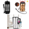 PACHET Lampa UV impotriva insectelor + Felinar solar cu led ideal pentru camping + Cana termos auto pentru cafea si ceai