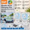 Ventilator Portabil de Masă Dublu Solar Alb USB