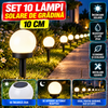 Set 12 x Lampa solara de gradina, 10cm, IP44, Nergu/Alb