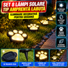 Set 8 Lampi Solare Led Tip Amprenta Labuta de Caine cu Infigere in Gazon