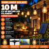 Ghirlanda solara 10 m cu 20 becuri Led Filament incluse, 2W, 3000K, IP65 lumina calda