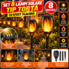 Set 8 x Lampa solara tip torta cu efect flacara 51.5 cm