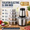 Tocător Electric 3L 1000W din Inox + Set 5 Caserole Metalice cu Capac CADOU