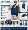 Carucior mobil pentru cumparaturi, pliabil, cu roti, Usor de transportat, Cadru metalic