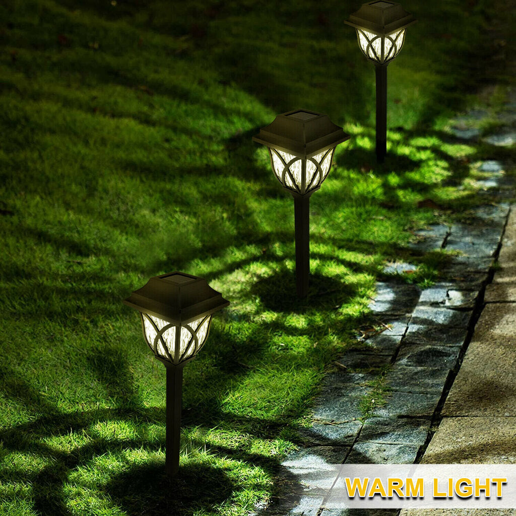 Set 6 x lampa solara felinar LED 43 cm patrate, pentru terasa, alee sau gradina