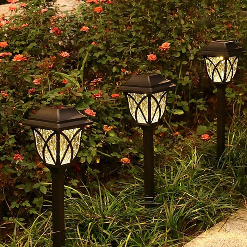 Set 6 x lampa solara felinar LED 43 cm patrate, pentru terasa, alee sau gradina